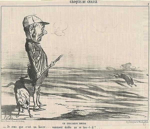 Je crois que c'est un lièvre... 19th century. Creator: Honore Daumier