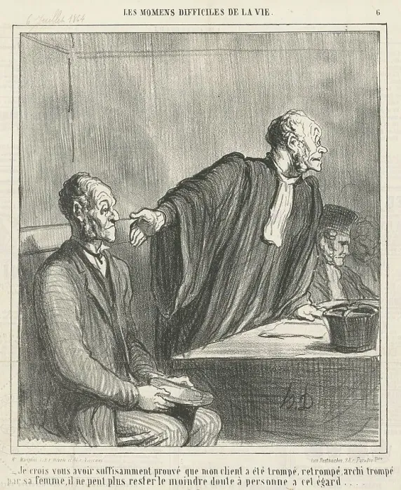 Framed Print : Je crois vous avoir... prouvé que mon client... 19th century. Creator: Honore Daumier Framed Print : Je crois vous avoir... prouvé que mon client... 19th century. Creator: Honore Daumier