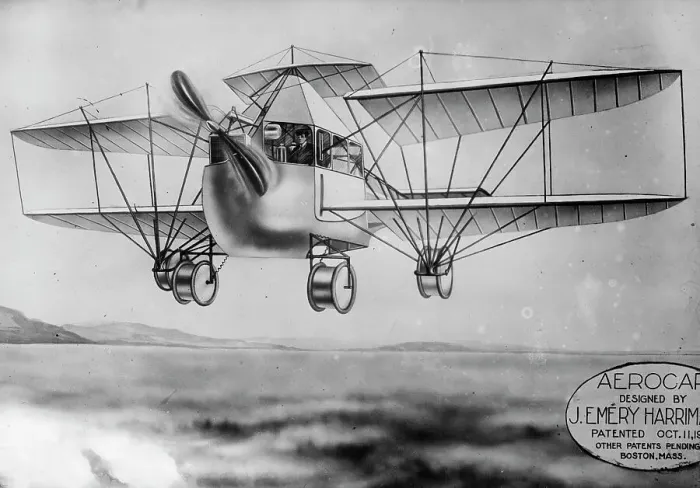 Framed Print : J.E. Harriman's Aerocar, 1910 or 1911. Creator: Bain News Service