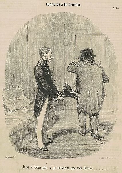 Je ne m'étonne plus si je ne voyais pas mon chapeau... 19th century. Creator: Honore Daumier