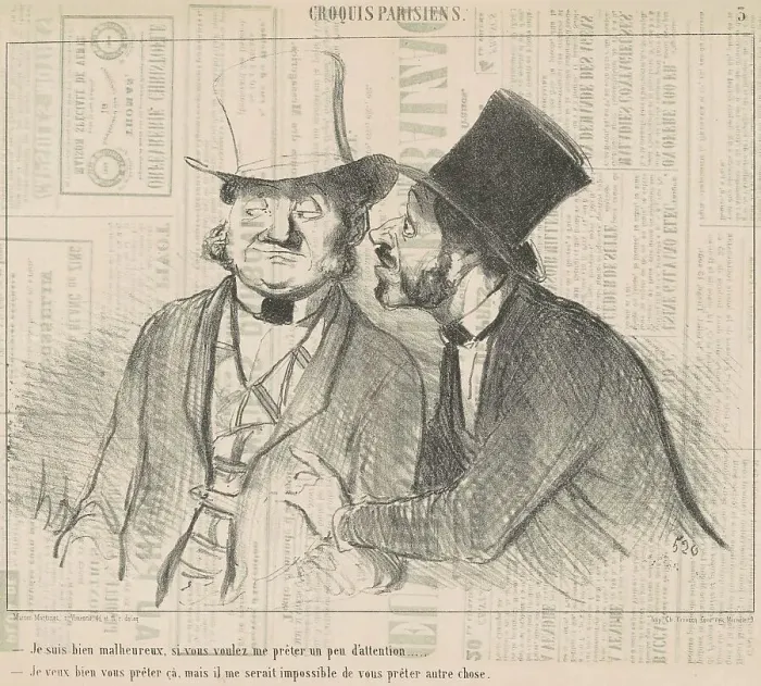 Framed Print : Je suis bien malheureux, si vous voulez... 19th century. Creator: Honore Daumier Framed Print : Je suis bien malheureux, si vous voulez... 19th century. Creator: Honore Daumier