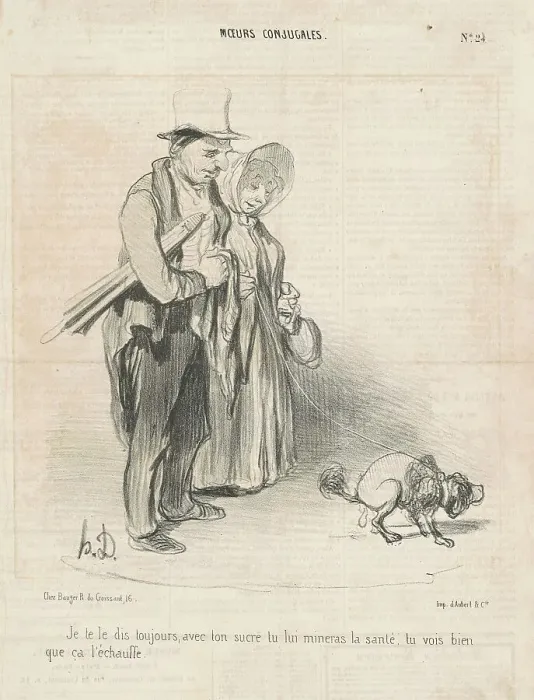 Framed Print : Je te le dis toujours, avec ton sucre... 19th century. Creator: Honore Daumier Framed Print : Je te le dis toujours, avec ton sucre... 19th century. Creator: Honore Daumier