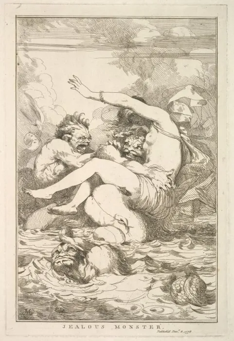 Framed Print : Jealous Monster (from Fifteen Etchings Dedicated to Sir Joshua Reynolds), December 8 Framed Print : Jealous Monster (from Fifteen Etchings Dedicated to Sir Joshua Reynolds), December 8