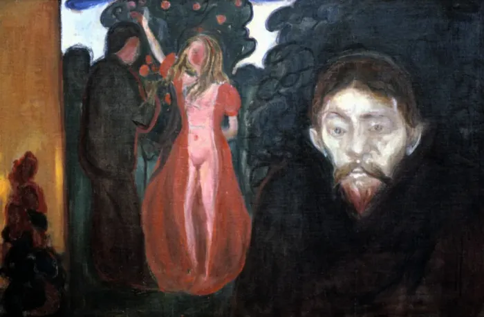 Framed Print : Jealousy, 1895. Artist: Edvard Munch Framed Print : Jealousy, 1895. Artist: Edvard Munch