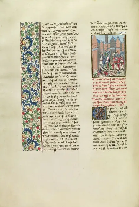 Framed Print : Jean de Bonne Lance Defeating the English, c1380s; Chroniques (Book Three), about 1480-1483. Creator: Unknown Framed Print : Jean de Bonne Lance Defeating the English, c1380s; Chroniques (Book Three), about 1480-1483. Creator: Unknown