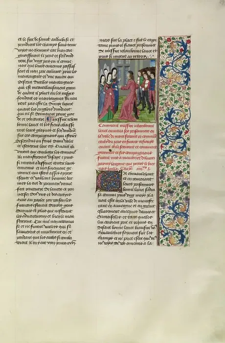 Framed Print : Jean de Bonne Lance Leading the Captured English before the Ladies of Montferrant, c1380s. Creator: Unknown Framed Print : Jean de Bonne Lance Leading the Captured English before the Ladies of Montferrant, c1380s. Creator: Unknown