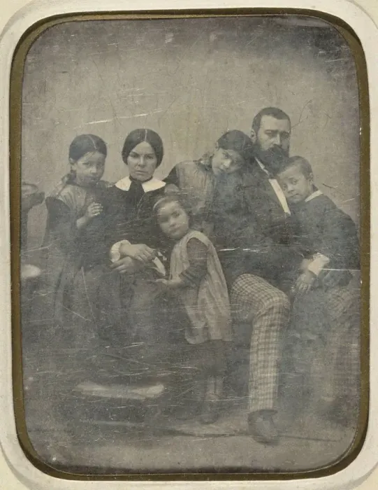 Framed Print : Jean-Francois Millet and his Family, 1854 Framed Print : Jean-Francois Millet and his Family, 1854
