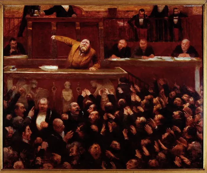 Framed Print : Jean Jaurès (1859-1914), à la tribune de la Chambre des députés, 1903. Creator: Jean Veber Framed Print : Jean Jaurès (1859-1914), à la tribune de la Chambre des députés, 1903. Creator: Jean Veber