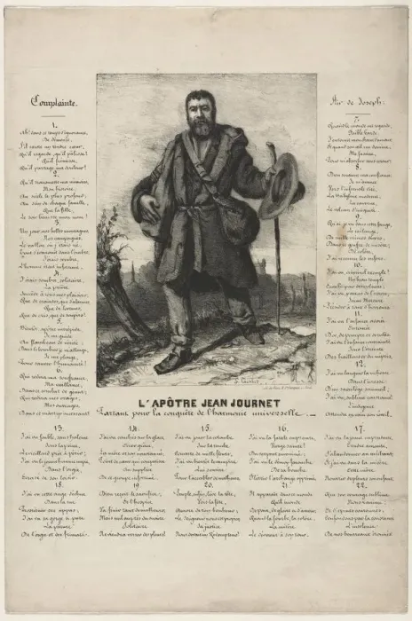 Framed Print : Jean Journet Departing for the Conquest of Universal Harmony, 1850. Creator: Gustave Courbet Framed Print : Jean Journet Departing for the Conquest of Universal Harmony, 1850. Creator: Gustave Courbet