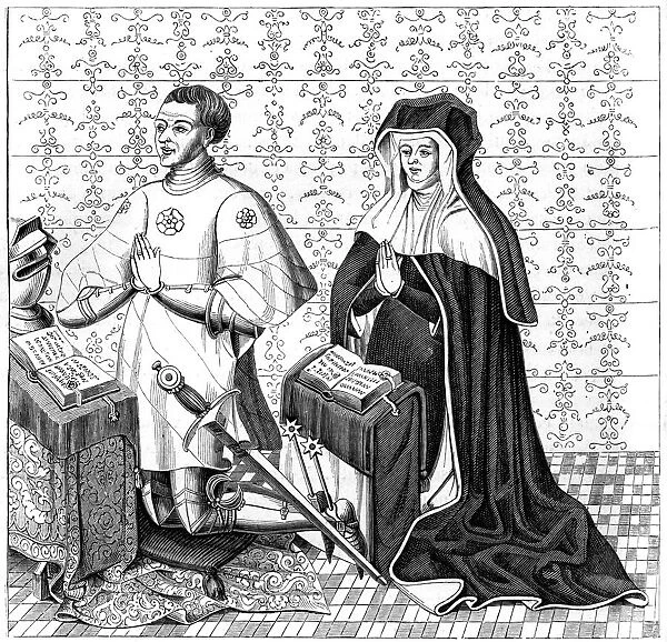 Jean Jouvenel des Ursins his wife, Michelle de Vitry, praying, 14th or 15th century (1849)