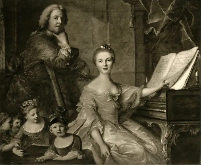 Framed Print : Jean-Marc Nattier and his family, 1730-1762, (1903). Creator: Unknown Framed Print : Jean-Marc Nattier and his family, 1730-1762, (1903). Creator: Unknown