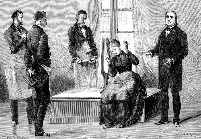Framed Print : Jean Martin Charcot demonstrating hypnosis, 1879 Framed Print : Jean Martin Charcot demonstrating hypnosis, 1879