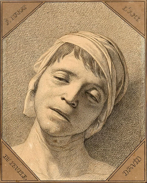 Jean Paul Marat. Artist: David, Jacques Louis (1748-1825)