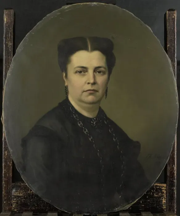 Framed Print : Jeanette Antoinette Pietermaat (1818-1870), wife of Pieter Mijer, 1876. Creator: Jan Hendrik Neuman Framed Print : Jeanette Antoinette Pietermaat (1818-1870), wife of Pieter Mijer, 1876. Creator: Jan Hendrik Neuman