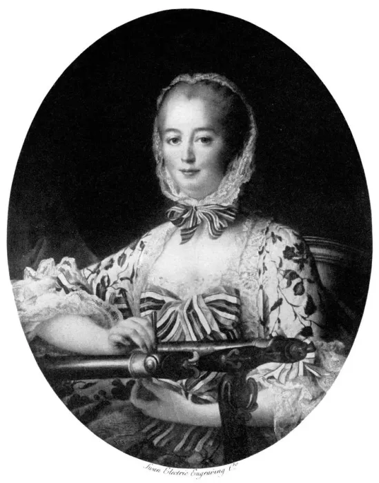 Framed Print : Jeanne Antoinette Poisson, Marquise de Pompadour, 1764 (1901). Artist: Swan Electric Engraving Company Framed Print : Jeanne Antoinette Poisson, Marquise de Pompadour, 1764 (1901). Artist: Swan Electric Engraving Company