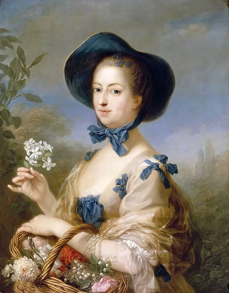 Jeanne-Antoinette Poisson, marquise de Pompadour (Belle Jardiniere). Artist: Van Loo, Carle (1705-1765)