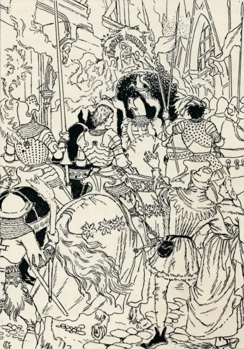 Framed Print : Jeanne D Arc at Orleans, c1895. Artist: Eugene Samuel Grasset Framed Print : Jeanne D Arc at Orleans, c1895. Artist: Eugene Samuel Grasset