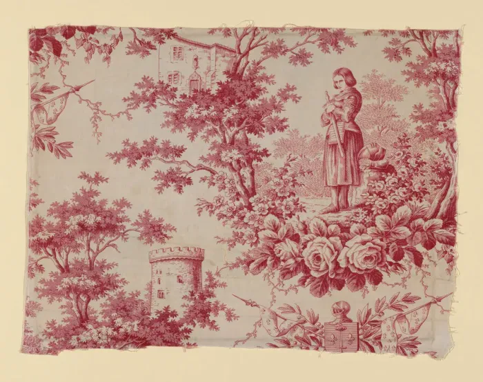 Framed Print : Jeanne d'Arc (Joan of Arc), (Furnishing Fabric), France, c. 1840. Creator: Unknown Framed Print : Jeanne d'Arc (Joan of Arc), (Furnishing Fabric), France, c. 1840. Creator: Unknown