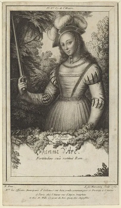 Framed Print : Jeanne d'Arc: La Pucelle d'Orléans, 1769. Creator: Antoine de Marcenay Ghuy Framed Print : Jeanne d'Arc: La Pucelle d'Orléans, 1769. Creator: Antoine de Marcenay Ghuy