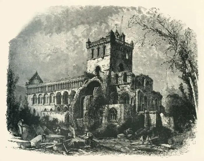 Framed Print : Jedburgh Abbey, c1870 Framed Print : Jedburgh Abbey, c1870
