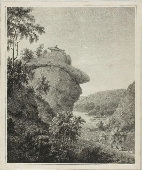 Framed Print : Jefferson's Rock, 1826. Creator: Rembrandt Peale Framed Print : Jefferson's Rock, 1826. Creator: Rembrandt Peale