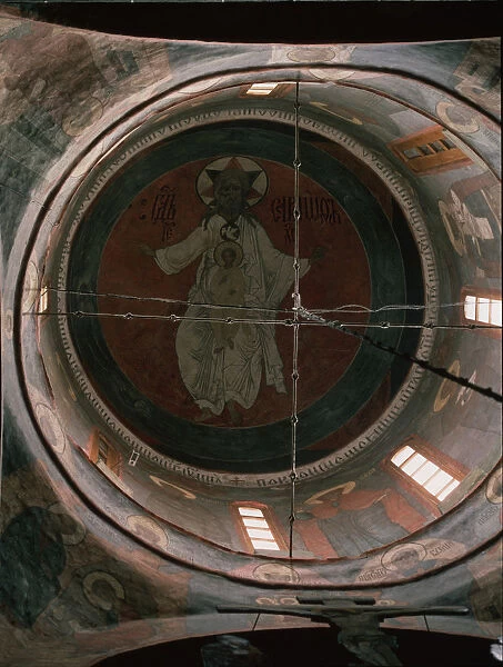 Jehovah. Dome painting in the Archangel Michael Cathedral of the Moscow Kremlin, 1652-1666. Artist: Ancient Russian frescos