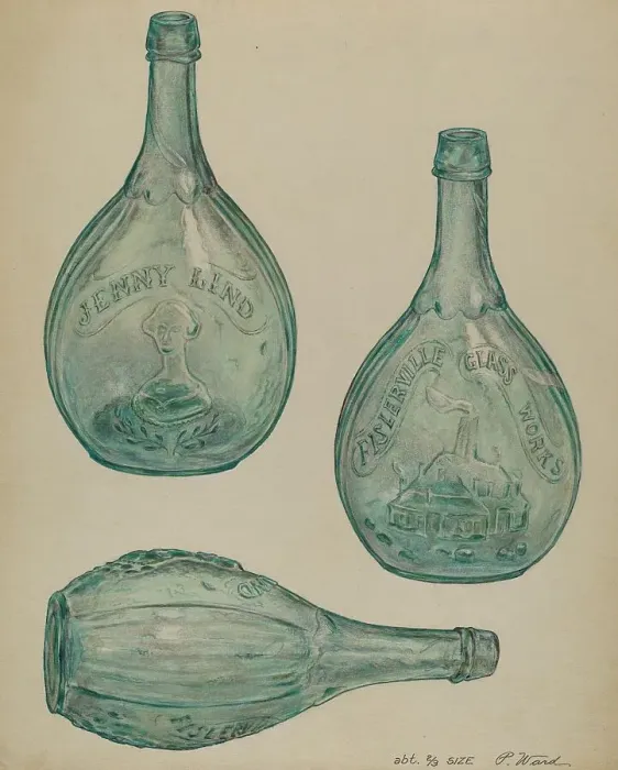 Framed Print : Jenny Lind Bottle, c. 1935. Creator: Paul Ward Framed Print : Jenny Lind Bottle, c. 1935. Creator: Paul Ward