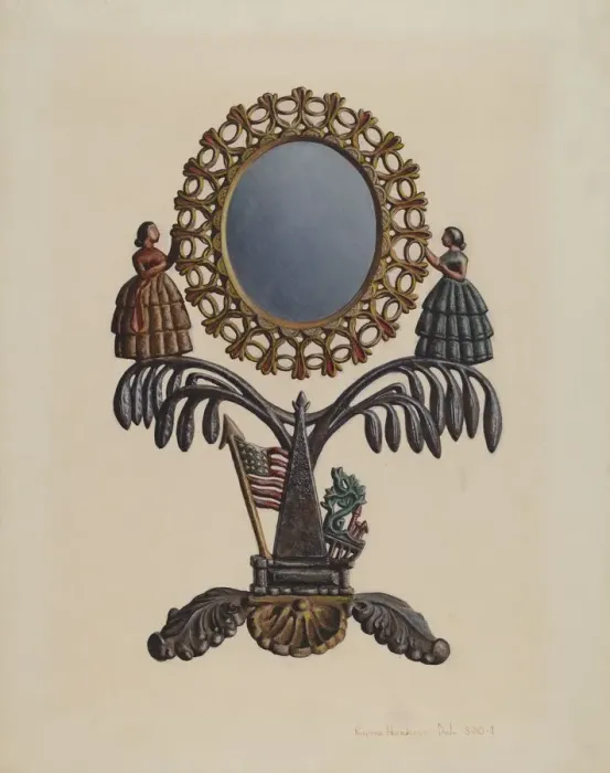 Framed Print : Jenny Lind Mirror, c. 1939. Creator: Regina Henderer Framed Print : Jenny Lind Mirror, c. 1939. Creator: Regina Henderer