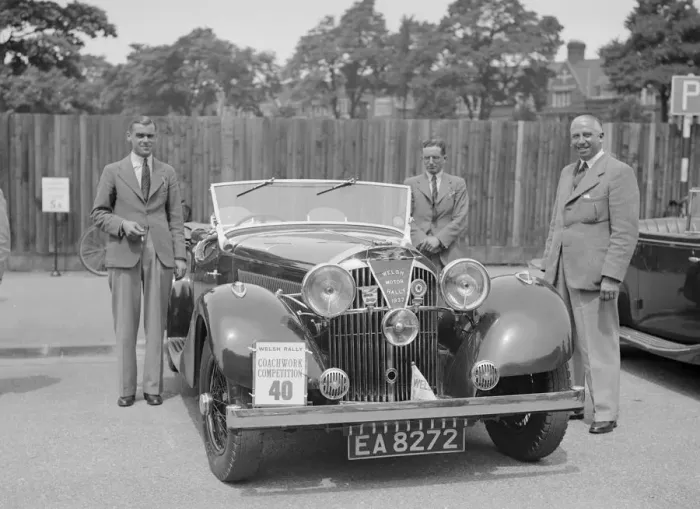 Framed Print : Jensen open 4-seater of Ken Crawford at the South Wales Auto Club Welsh Rally, 1937 Artist Framed Print : Jensen open 4-seater of Ken Crawford at the South Wales Auto Club Welsh Rally, 1937 Artist
