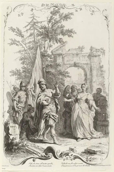 Framed Print : Jephthah and His Daughter, c. 1745. Creator: Joseph Wagner