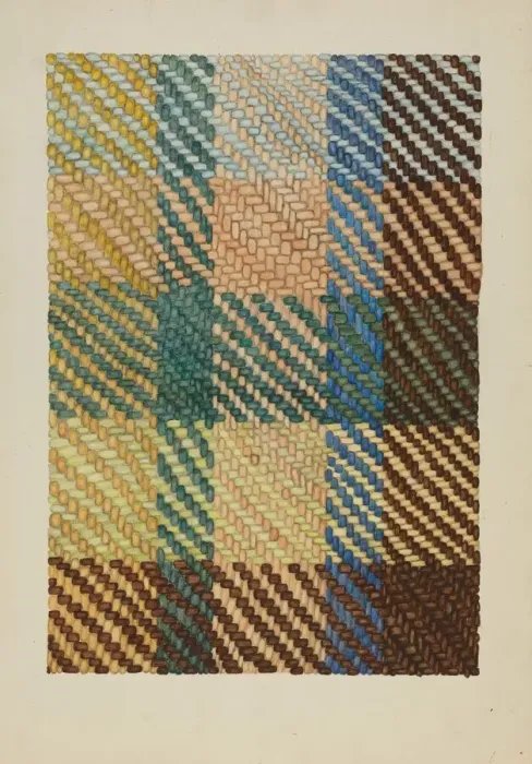 Framed Print : Jerga (Carpet), c. 1938. Creator: Marjery Parish Framed Print : Jerga (Carpet), c. 1938. Creator: Marjery Parish