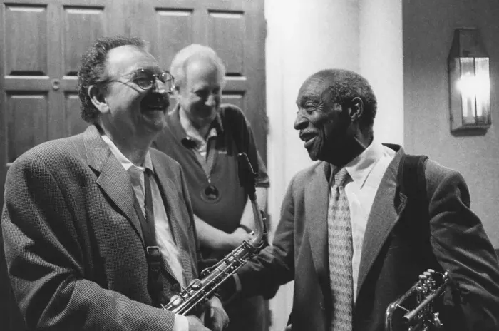 Framed Print : Jerry Dodgion and Joe Wilder, The March of Jazz, Clearwater Beach, Florida, 2000. Creator: Brian Foskett Framed Print : Jerry Dodgion and Joe Wilder, The March of Jazz, Clearwater Beach, Florida, 2000. Creator: Brian Foskett