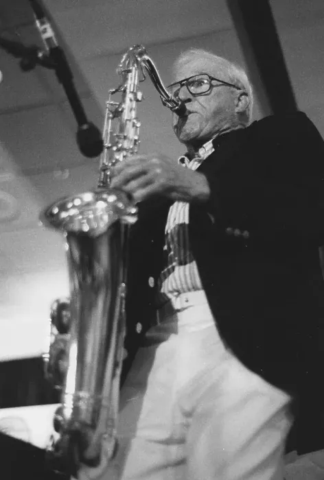 Framed Print : Jerry Jerome, The March of Jazz, Clearwater Beach, Florida, 1997. Creator: Brian Foskett Framed Print : Jerry Jerome, The March of Jazz, Clearwater Beach, Florida, 1997. Creator: Brian Foskett