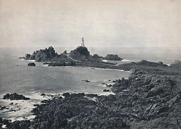 Jersey - La Corbiere Rock and Lighthouse, 1895