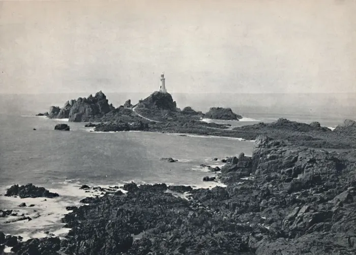 Framed Print : Jersey - La Corbiere Rock and Lighthouse, 1895 Framed Print : Jersey - La Corbiere Rock and Lighthouse, 1895