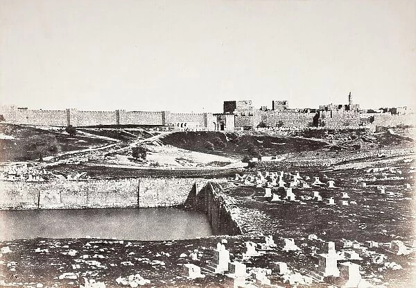 Jerusalem-Birket-Mamillah, Printed 1856 circa. Creator: Auguste Salzmann