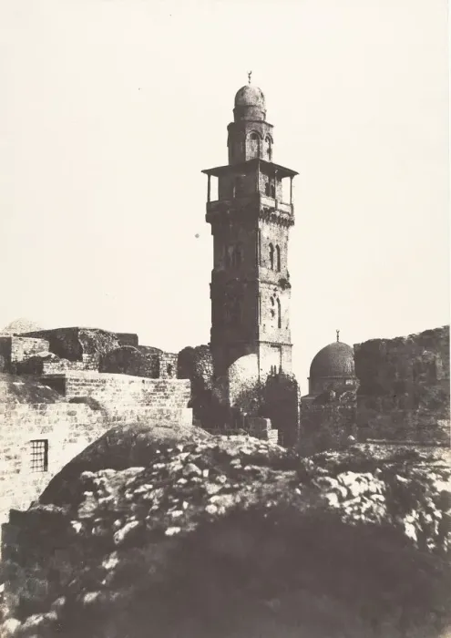Framed Print : Jerusalem, Enceinte du Temple, Angle Nord-Ouest et minaret elevé Framed Print : Jerusalem, Enceinte du Temple, Angle Nord-Ouest et minaret elevé
