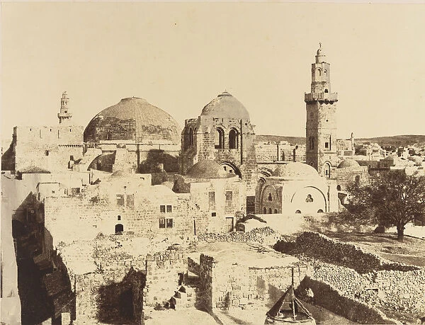 Jerusalem. etat actuel du dome, du St. Sepulcre et Minaret d Omar