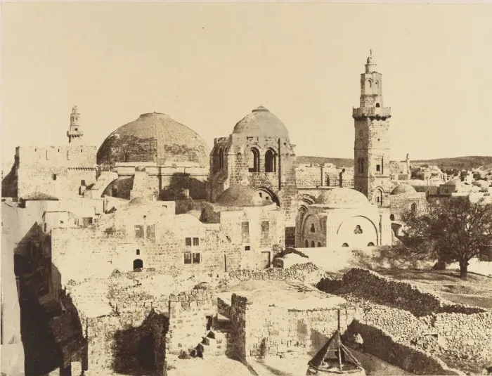 Framed Print : Jerusalem. etat actuel du dome, du St. Sepulcre et Minaret d Omar