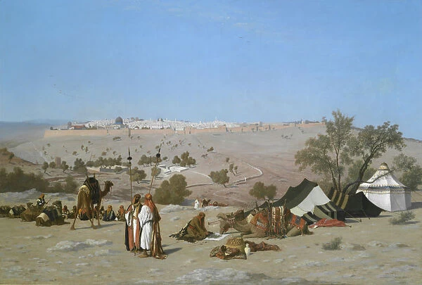 Jerusalem from the Mount of Olives, by 1880. Creator: Charles Theodore Frere