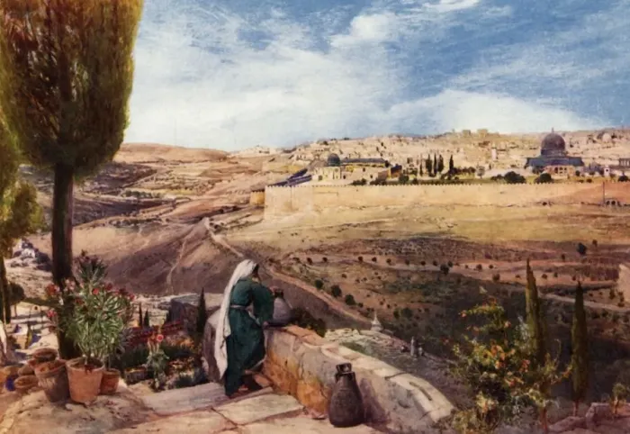 Framed Print : Jerusalem from the Mount of Olives where Christ wept over the City, 1902. Creator Framed Print : Jerusalem from the Mount of Olives where Christ wept over the City, 1902. Creator