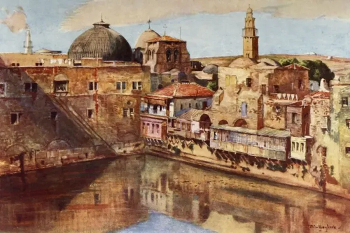 Framed Print : Jerusalem. - The Pool of Hezekiah, 1902. Creator: John Fulleylove Framed Print : Jerusalem. - The Pool of Hezekiah, 1902. Creator: John Fulleylove