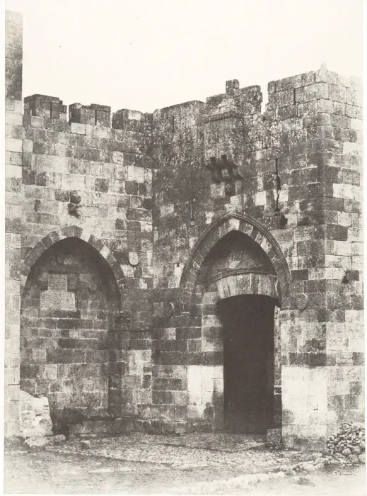 Framed Print : Jerusalem, Porte de Jaffa, Vue exterieure, 1854. Creator: Auguste Salzmann Framed Print : Jerusalem, Porte de Jaffa, Vue exterieure, 1854. Creator: Auguste Salzmann