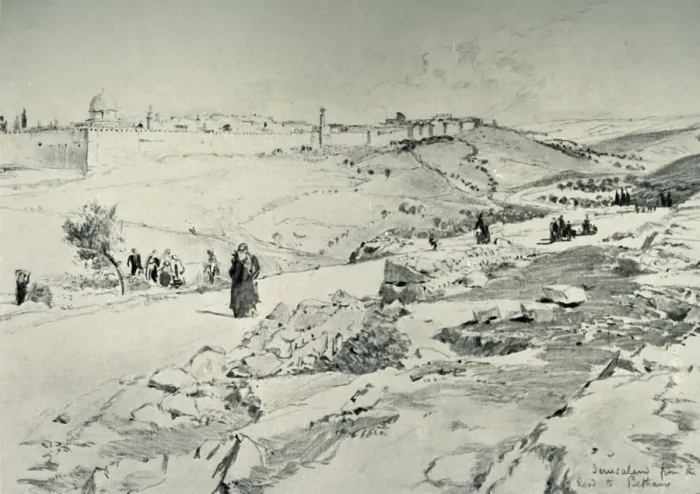 Framed Print : Jerusalem, with the Road from Bethany, 1902. Creator: John Fulleylove Framed Print : Jerusalem, with the Road from Bethany, 1902. Creator: John Fulleylove