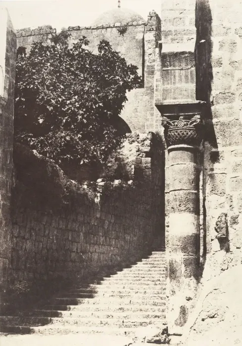 Framed Print : Jerusalem, Saint-Sepulcre, Colonne du parvis, 1854. Creator: Auguste Salzmann Framed Print : Jerusalem, Saint-Sepulcre, Colonne du parvis, 1854. Creator: Auguste Salzmann