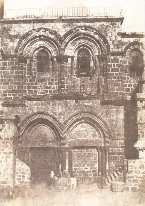 Framed Print : Jerusalem, Saint Sepulcre, Facade, 1854. Creator: Auguste Salzmann