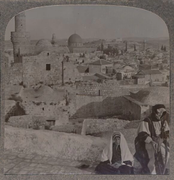 Jerusalem from School over mosque, showing Tower of Antonio, c1900