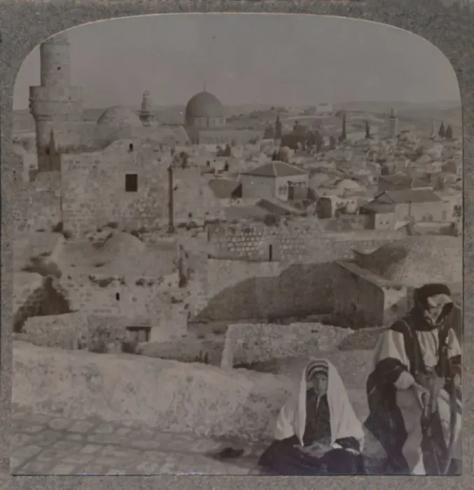 Framed Print : Jerusalem from School over mosque, showing Tower of Antonio, c1900 Framed Print : Jerusalem from School over mosque, showing Tower of Antonio, c1900