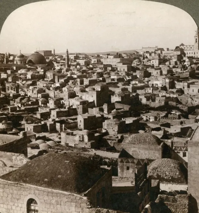 Framed Print : Jerusalem, as seen from the nothern wall, Palestine, 1897. Artist: Underwood & Underwood Framed Print : Jerusalem, as seen from the nothern wall, Palestine, 1897. Artist: Underwood & Underwood