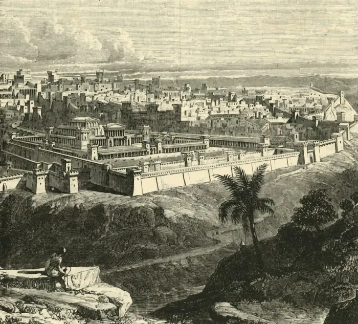 Framed Print : Jerusalem in the Time of Jesus Christ, Showing the Temple as restored by Herod the Great, 1890 Framed Print : Jerusalem in the Time of Jesus Christ, Showing the Temple as restored by Herod the Great, 1890